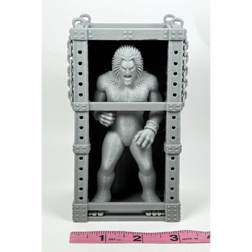 Yeti Giant of The 20Th Century (1977) Italian Monster In Cage 5.5” Paintable Toy